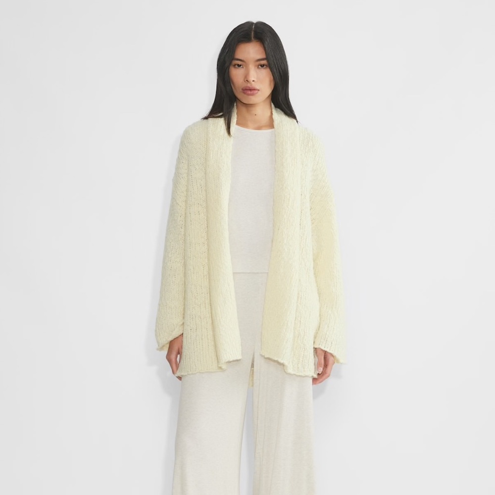 Aritzia The Group Alvar Open Front Cardigan in Lychee White - Picture 1 of 6